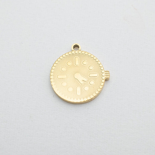 Dije Reloj Clásico Dorado