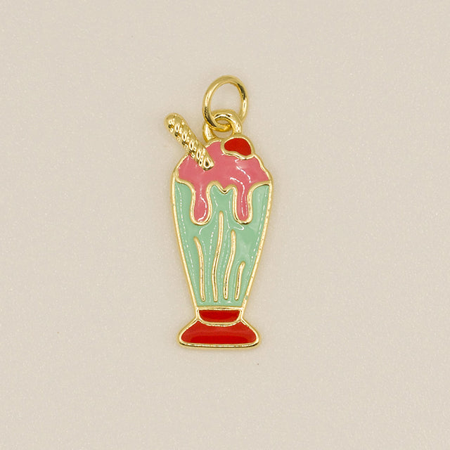 Dije Milk Shake Turquesa Rosado - El Toque Dulce para tu Estilo