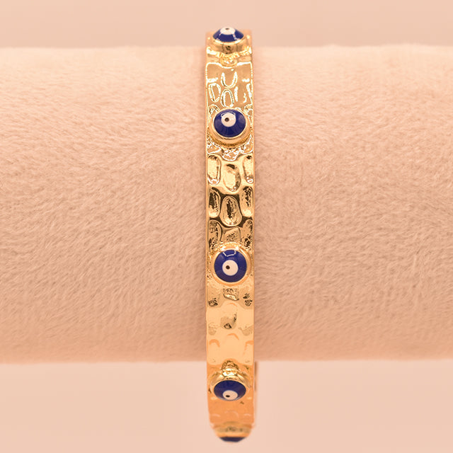 Pulsera Ojo Turco Dorada con Textura