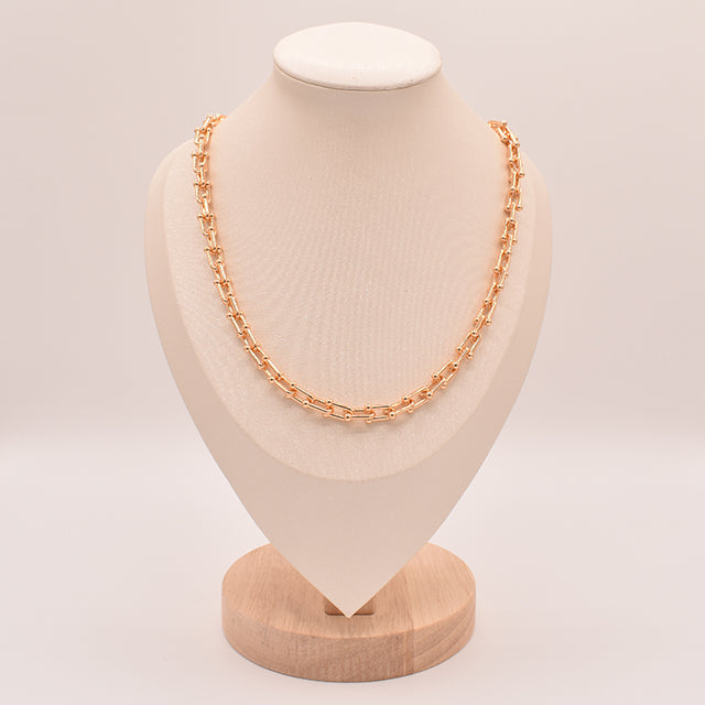 Collar Cadena Eslabones U Dorados