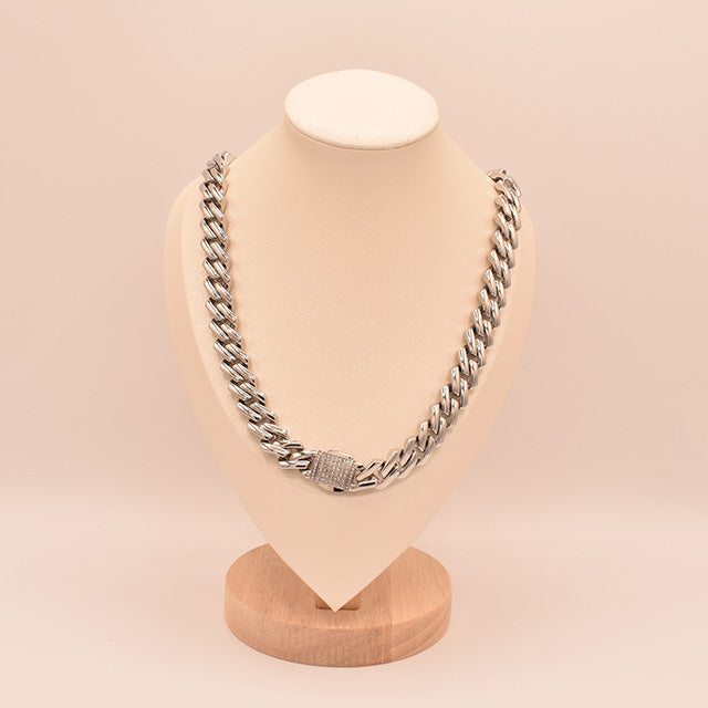 Collar Cadena Eslabones Brillo