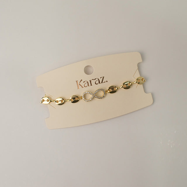 Pulsera Infinito Dorada con Cristales Brillantes