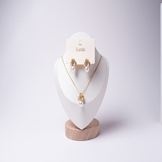 Set de Collar y Pendientes Flor de Perla