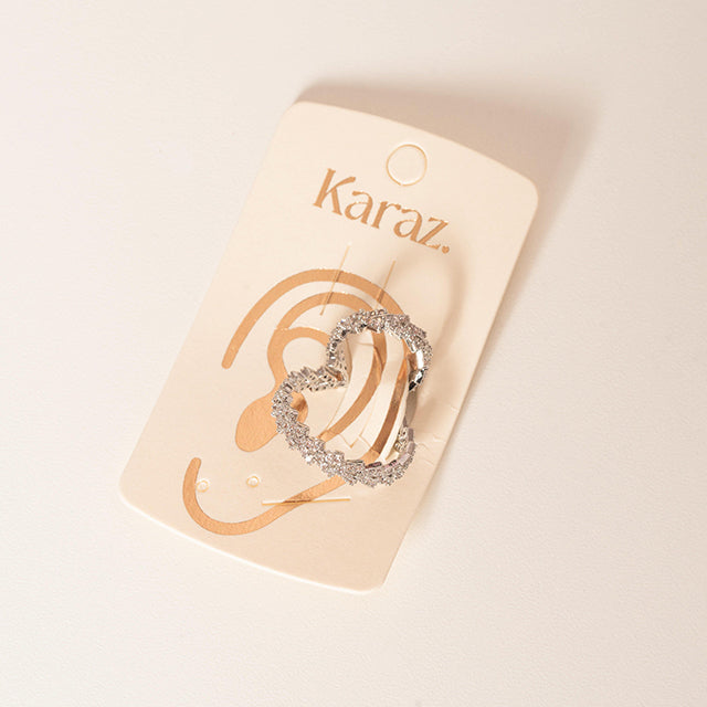 Earcuff Corazón Brillante