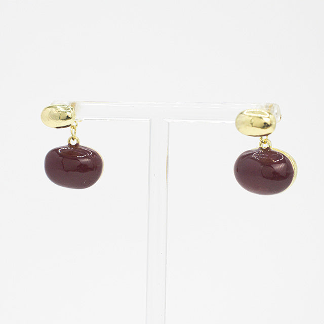 Aretes Colgantes Borgoña y Oro