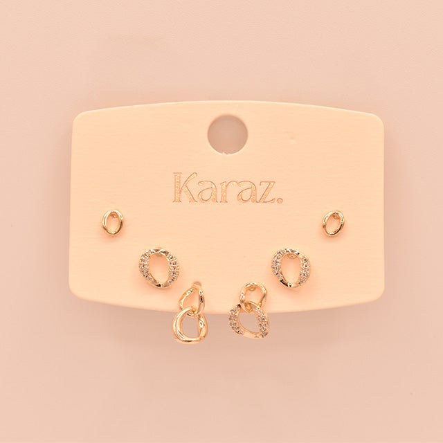 Set de Pendientes Topo Versátil con Brillo