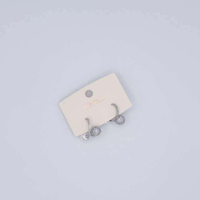 Pendientes Aro Brillante con Perla