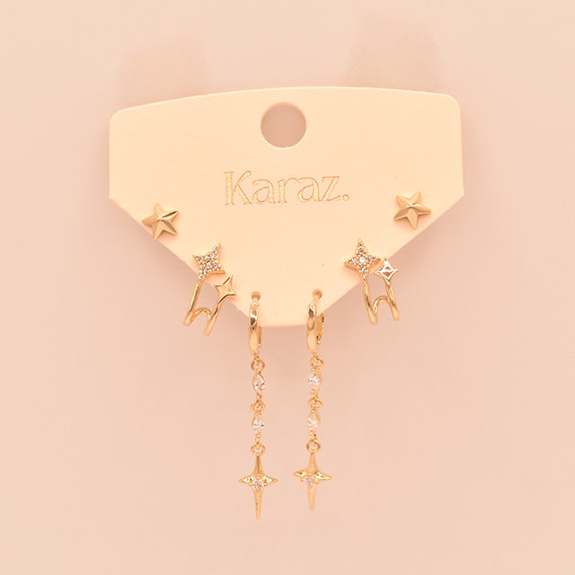 Set de Pendientes TOPO Estrellas Brillantes