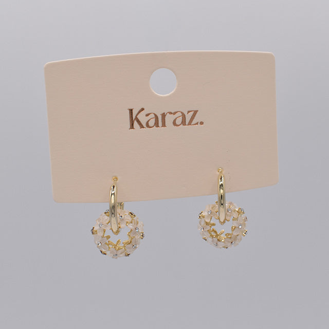 Aretes Aro con Esferas de Cuentas y Brillos