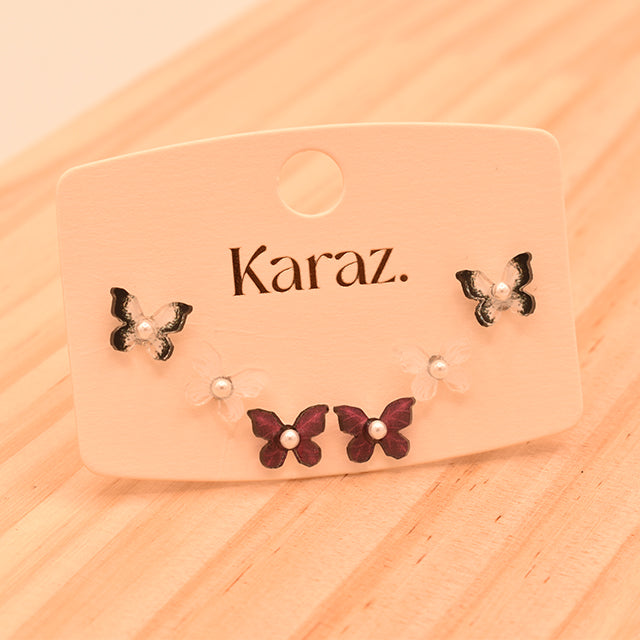 Set de Topos Mariposas y Flores con Perlas