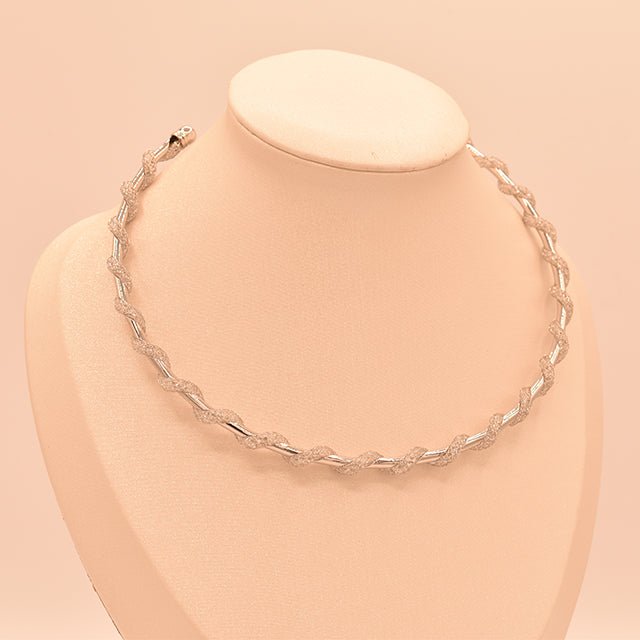 Choker Trenzado Brillante | Dorado y Plateado