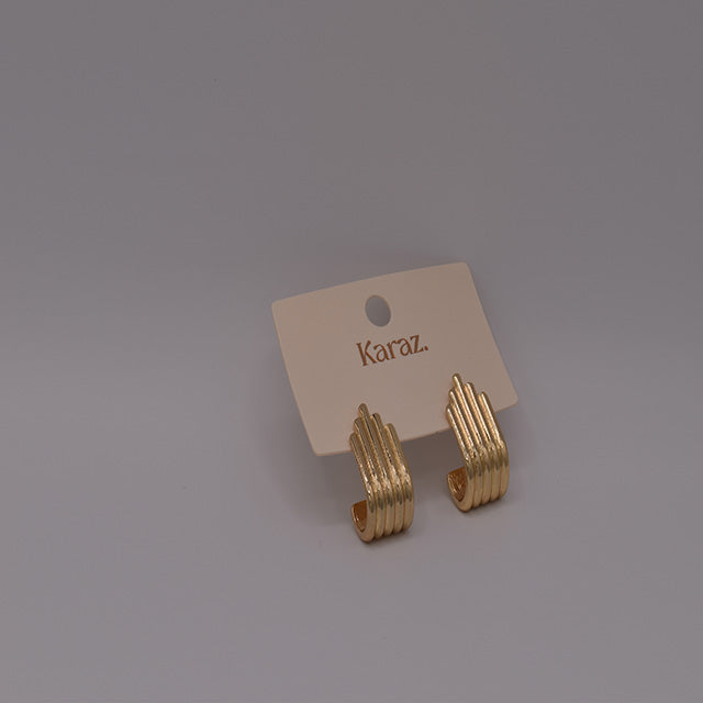Aretes Aros Dorados Estriados | Elegancia Moderna