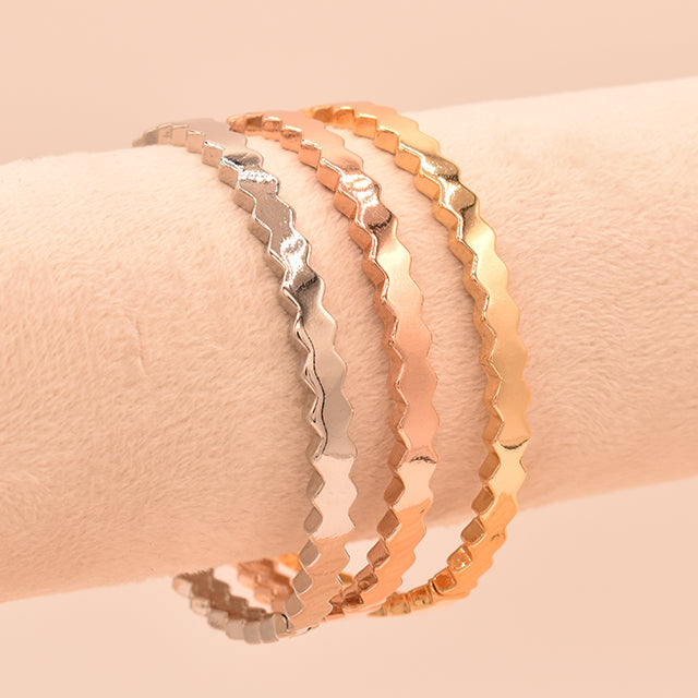 Set de Pulseras Ondas Metálicas