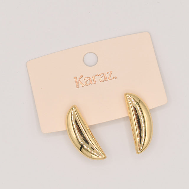 Aretes Media Luna Dorados Karaz