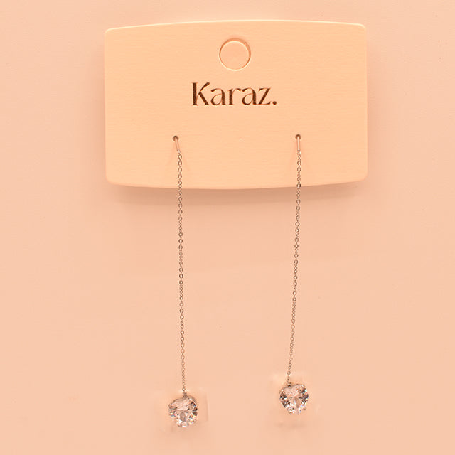 Aretes Largos Corazón de Cristal | Elegancia Sutil