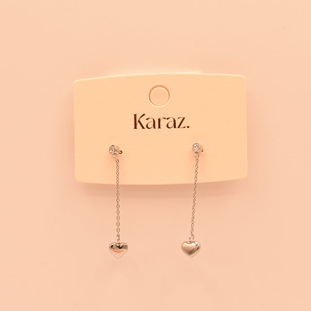 Aretes Colgantes Corazón Brillante