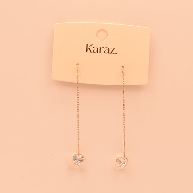 Pendientes Cadena Corazón Brillante