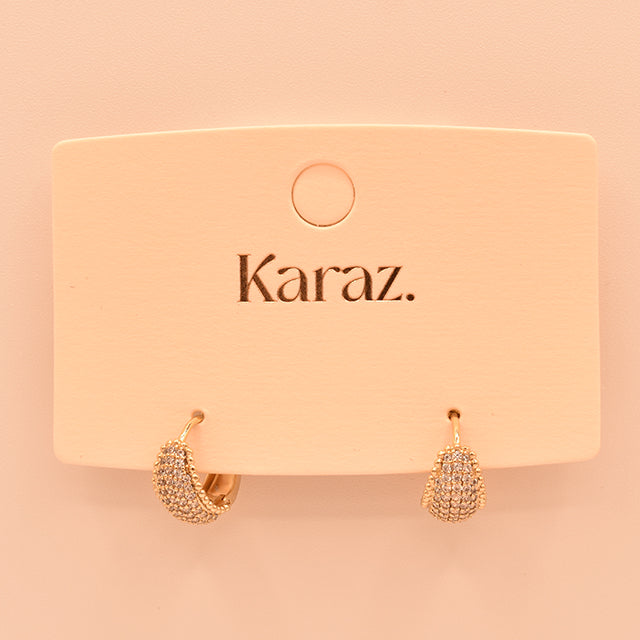 Mini Aros Brillo Dorado con Circonitas
