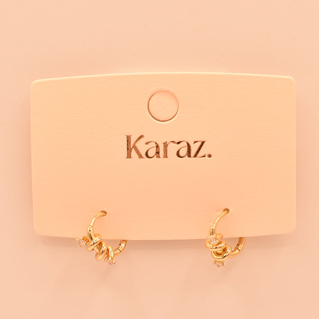 Pendientes Aro Espiral Karaz con Brillo