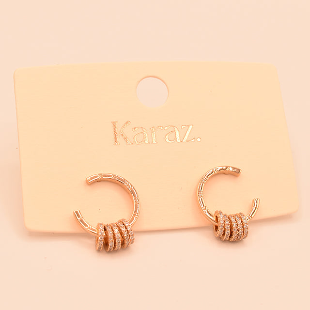 Aretes Aro Brillo Infinito Oro Rosa