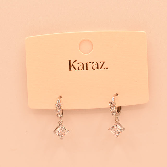 Aretes Brillo Cuadrado de Plata