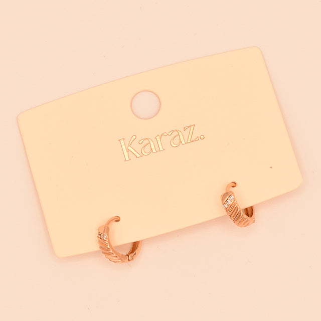 Aros Textura y Brillo Oro Rosa