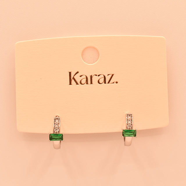 Mini Aros Karaz con Piedra Esmeralda y Circonitas