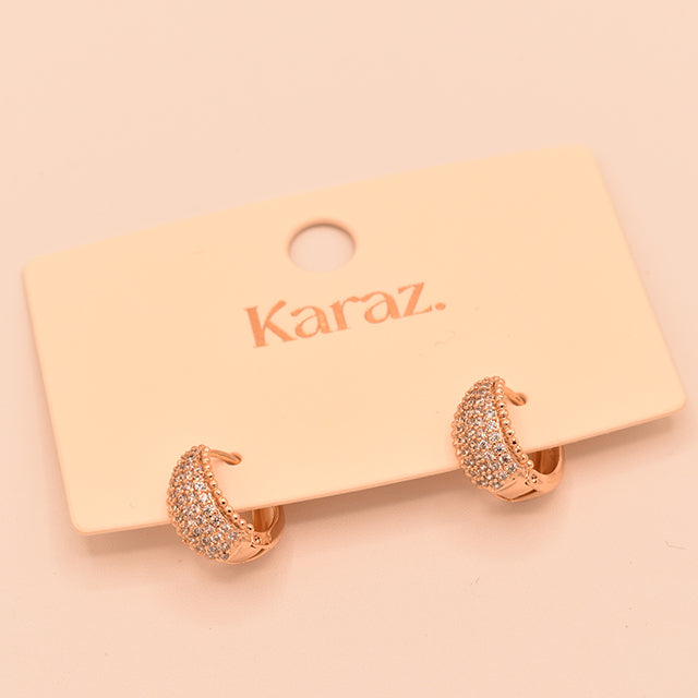 Aretes Aro Brillo Oro Rosa