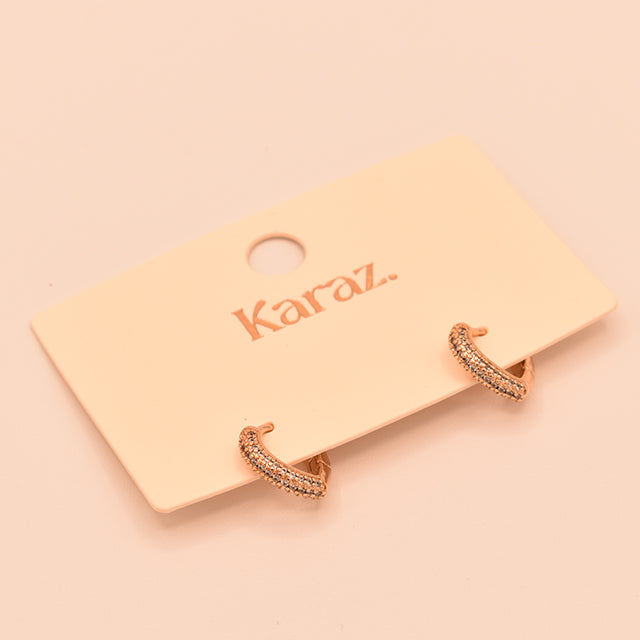 Aros Mini Brillo Oro Rosa Karaz