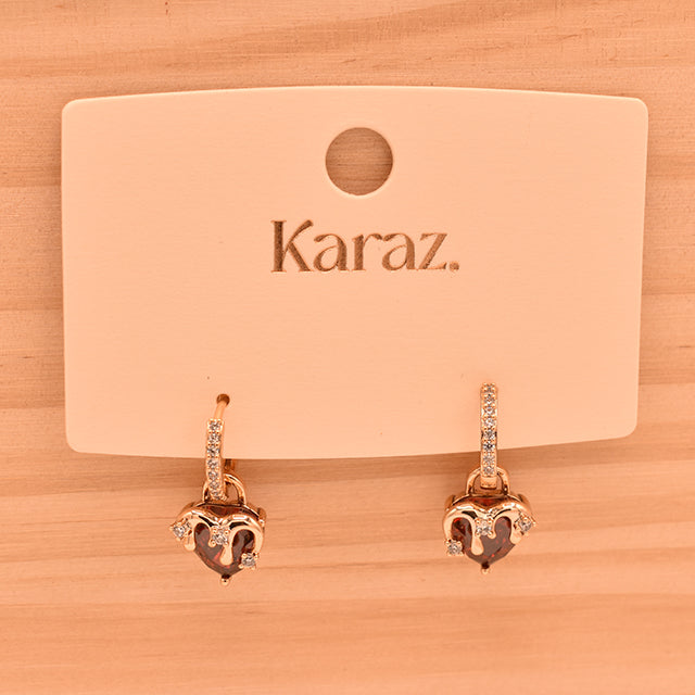 Pendientes Corazón Goteando con Circonitas