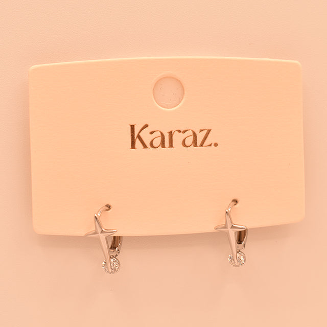 Aretes Mini Aro Estrella con Cristal