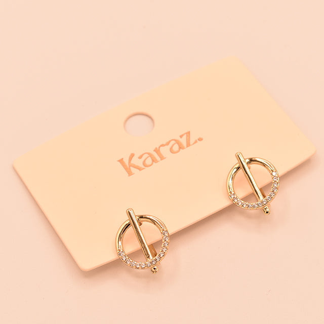 Pendientes Círculo Brillante Dorado