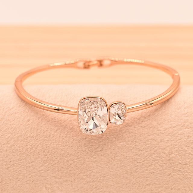 Pulsera Elegancia Cristal Oro Rosa