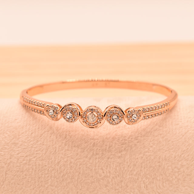 Pulsera Elegance con Cristales y Tono Oro Rosa