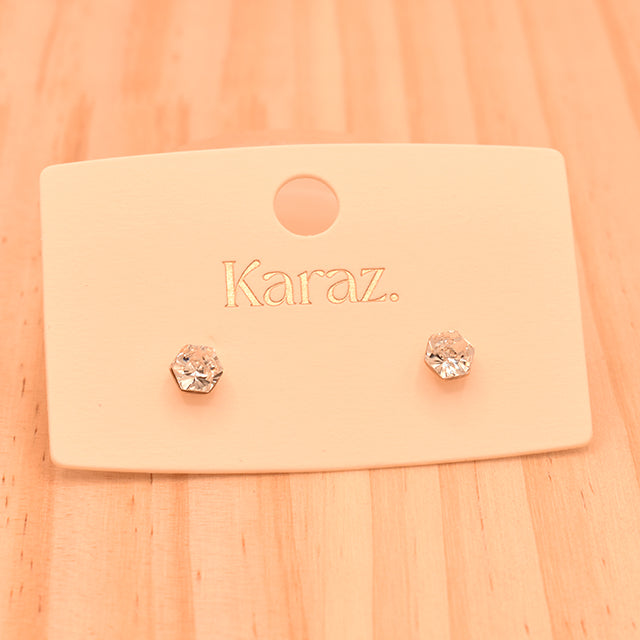 Aretes Stud Brillantes Hexagonales