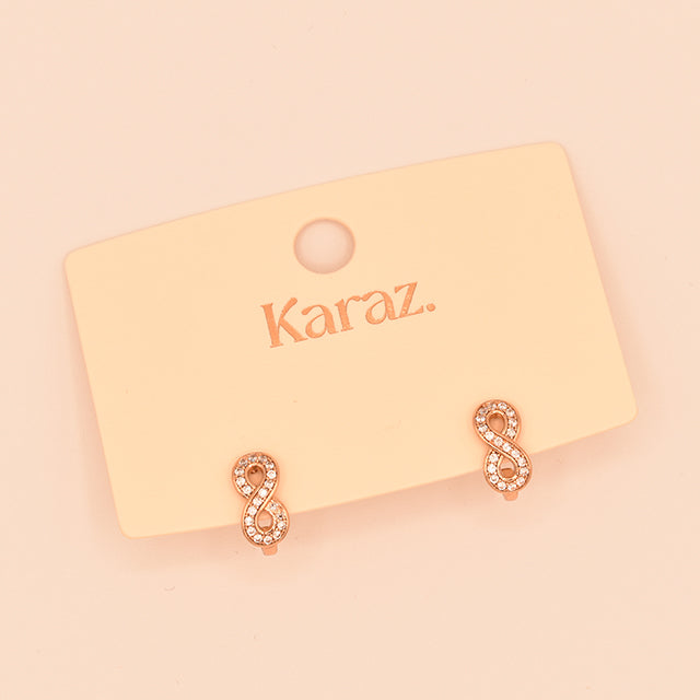 Aretes Infinito Brillante Oro Rosa