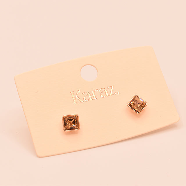 Aretes Cuadrados Brillantes Karaz
