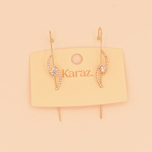 Pendientes Brillo Curvado Dorados