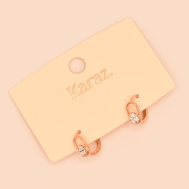 Aros Mini Rose Gold con Cristal Brillante