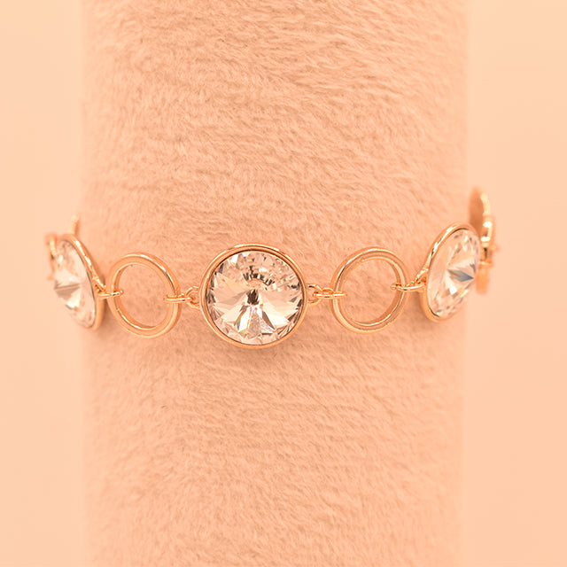 Pulsera Brillo Eterno de Cristal y Oro Rosa