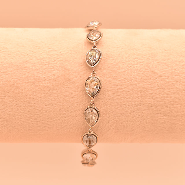 Pulsera Lágrima Brillante de Plata