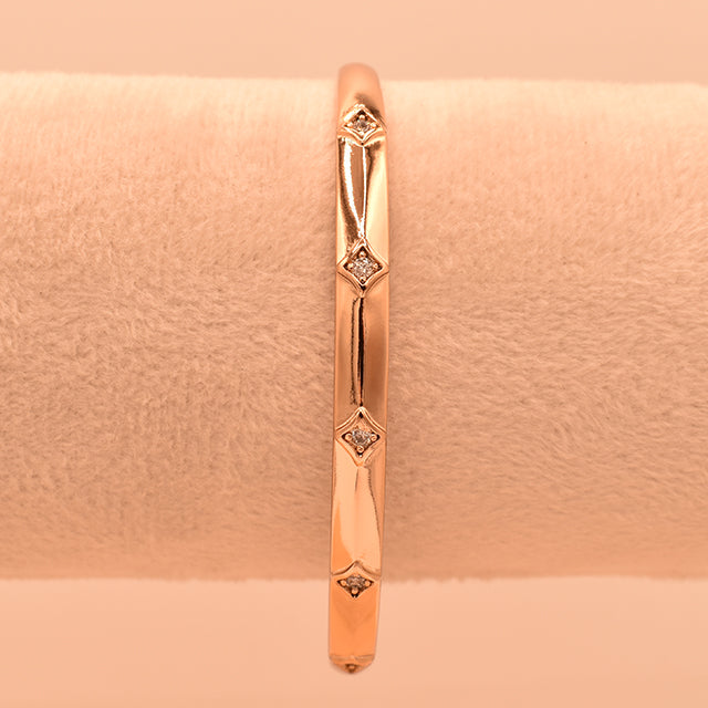 Pulsera Rígida con Brillantes en Oro Rosa