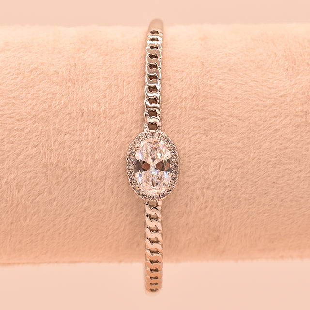 Pulsera Elegante con Cristal Ovalado