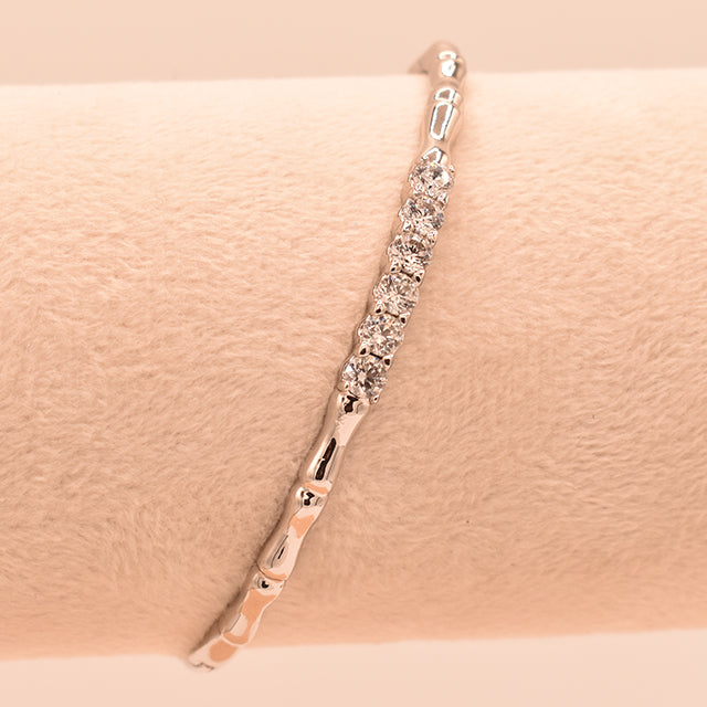 Pulsera Fina con Circonitas Brillantes