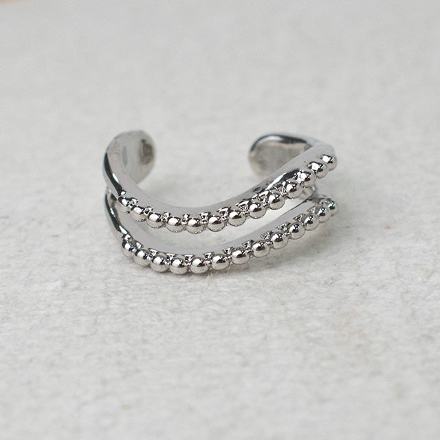 Ear Cuff Doble Línea con Bolitas