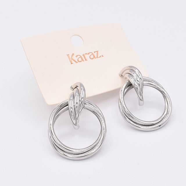 Pendientes Aros Entrelazados Plateados