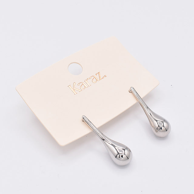 Pendientes Gota de Agua Plateados