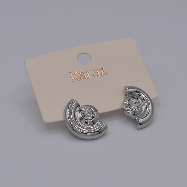 Pendientes Espiral Brillo Plateado