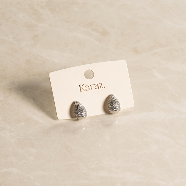 Aretes Gota Brillante Plateados