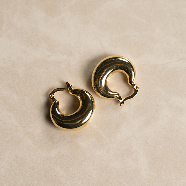 Aretes Aro Chunky Dorados